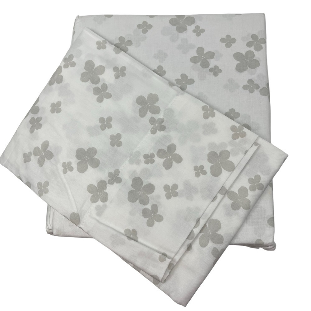 Kate Spade X-Long Twin Sheet Set Gray Floral New